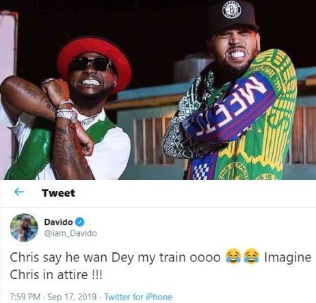 Chris Brown Requests To Be On Davido's Wedding Train
