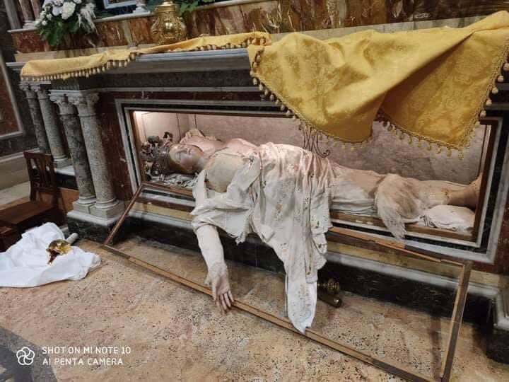 body of St Agatha of Sicily vandalised