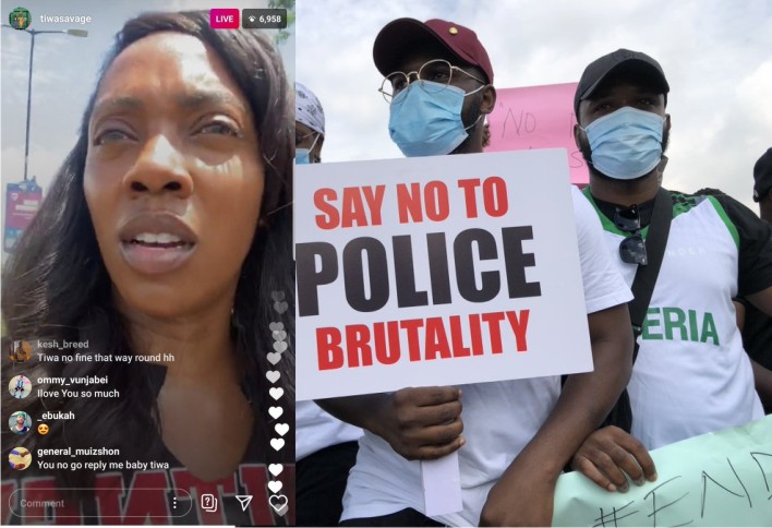 Tiwa Savage at EndSARS protest