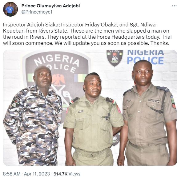 Police Force spokesperson's post of the rogue policemen