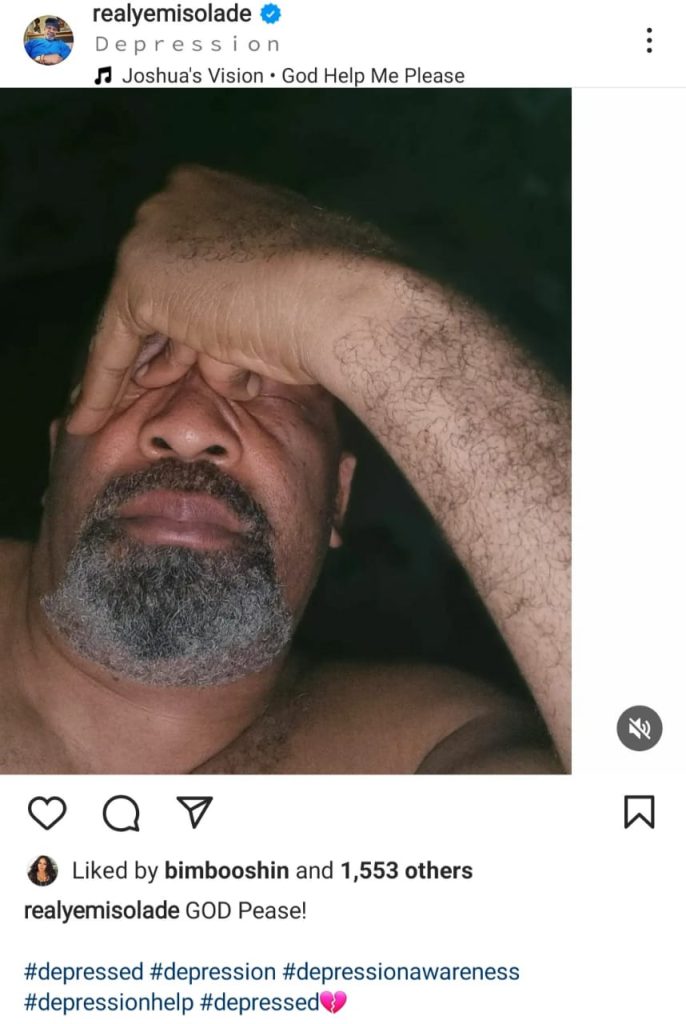 Actor Yemi Solade's faces depression