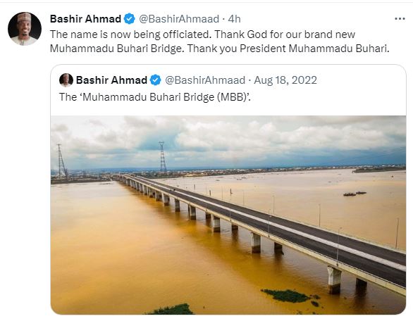 Second Niger Bridge named after Buhari tweet