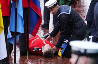 Flagbearer collapses at King Charles' coronation